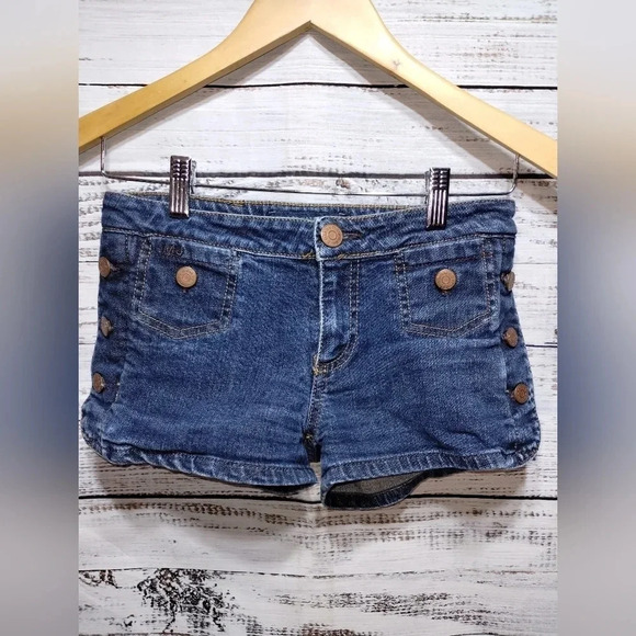 Marc by Marc Jacobs Y2K Sailor Button Denim Shorts Blue Women’s Size 0 - Picture 7 of 7